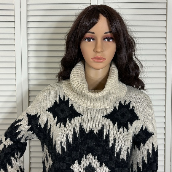 Denim & Supply Ralph Lauren Beige Turtle Neck Silk & Wool Blend Sweater Medium - Picture 3 of 10